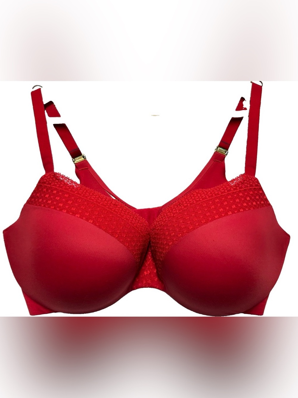 Victoriaâs Secret Bra 38DDD Red Lace Underwire Padded Full Coverage